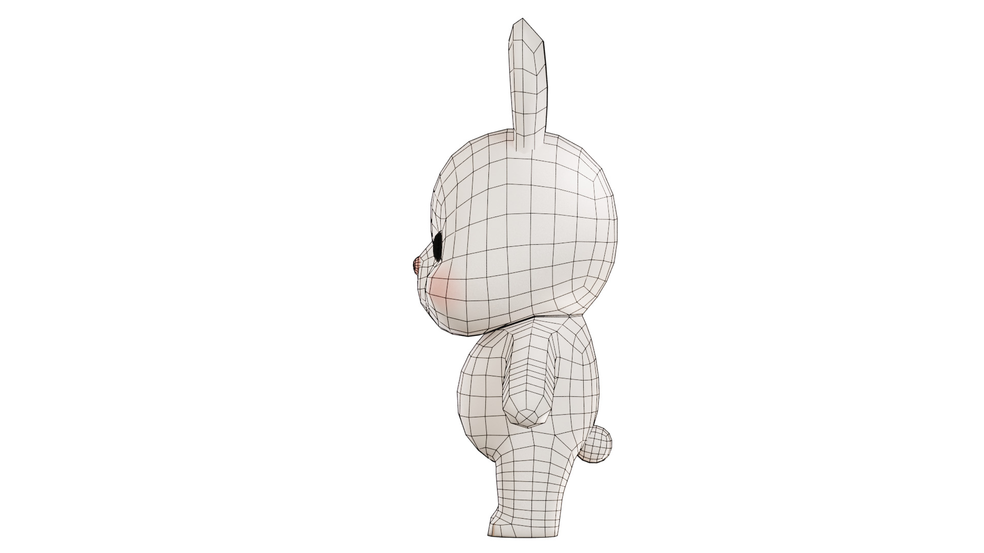 Chibi Kawaii Bunny Cute Cartoon Illustration Low-poly 3D model_10
