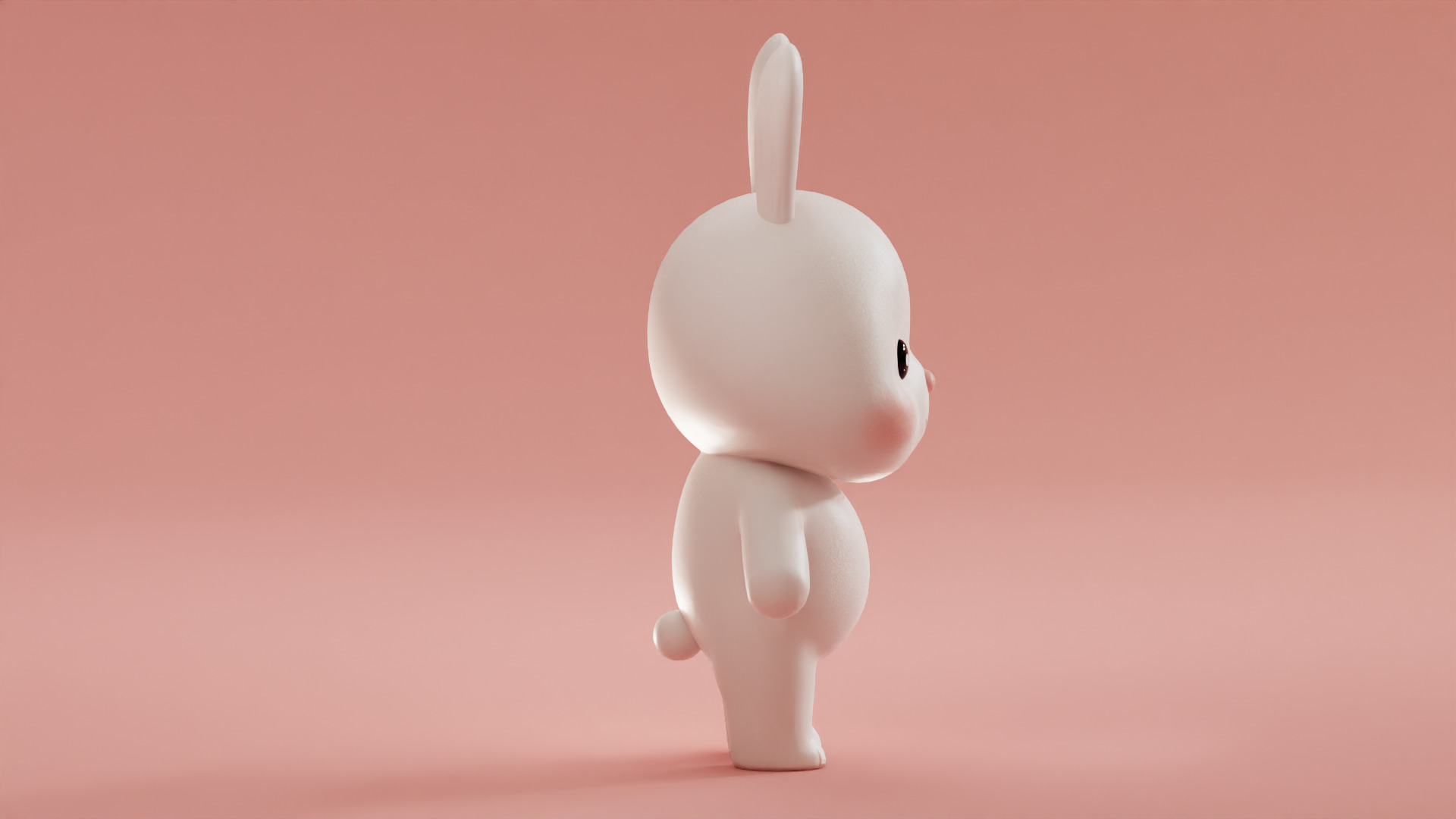 Chibi Kawaii Bunny Cute Cartoon Illustration Low-poly 3D model_5