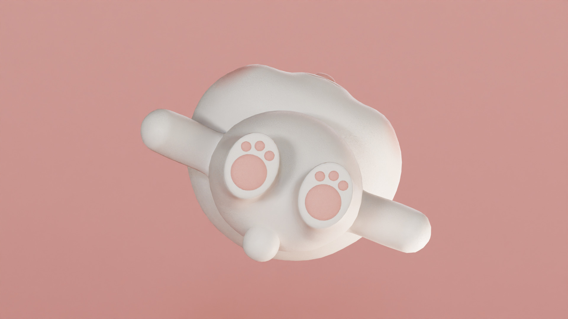 Chibi Kawaii Bunny Cute Cartoon Illustration Low-poly 3D model_6