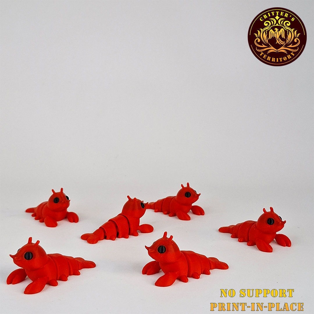 Flexi Mini Lobster No support Print in Place Articulated 3D print model_8