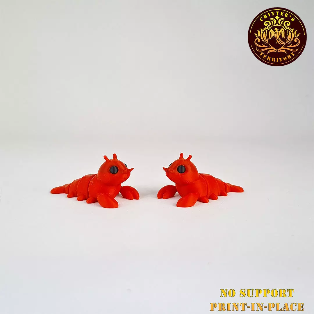 Flexi Mini Lobster No support Print in Place Articulated 3D print model_0