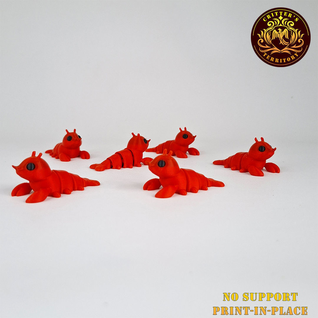Flexi Mini Lobster No support Print in Place Articulated 3D print model_4