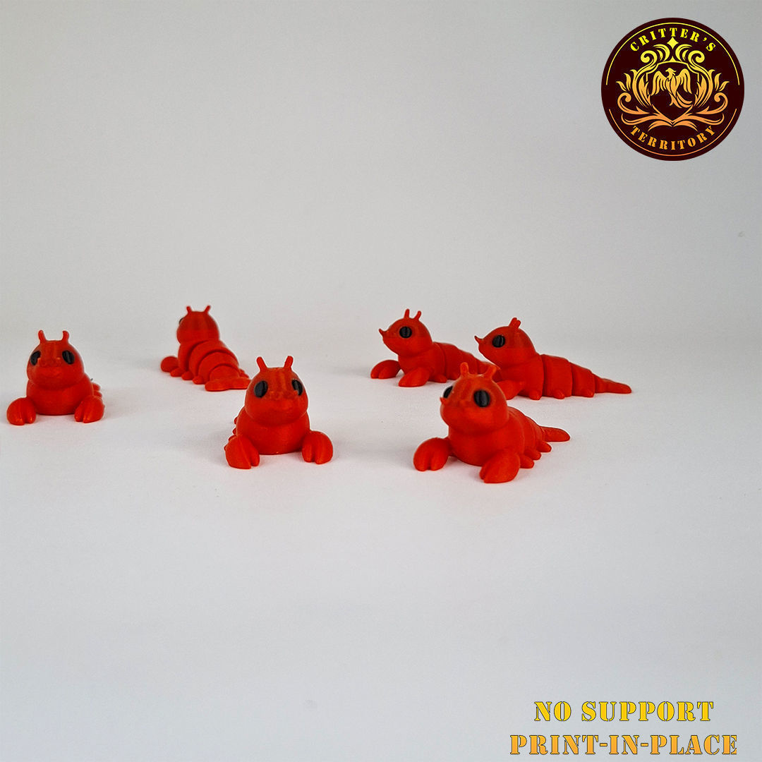 Flexi Mini Lobster No support Print in Place Articulated 3D print model_11