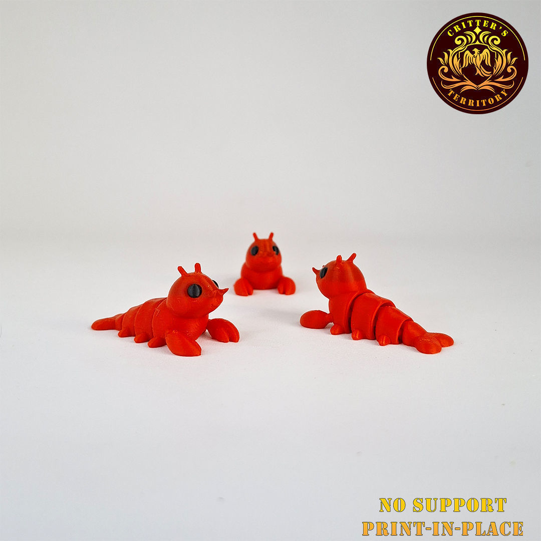 Flexi Mini Lobster No support Print in Place Articulated 3D print model_2