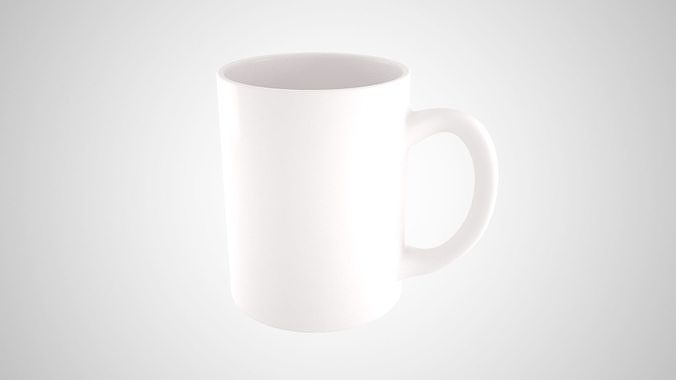 Coffee Mug Snow White Color 3D model