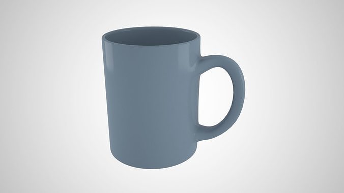 Coffee Mug Slate Gray Color 3D model
