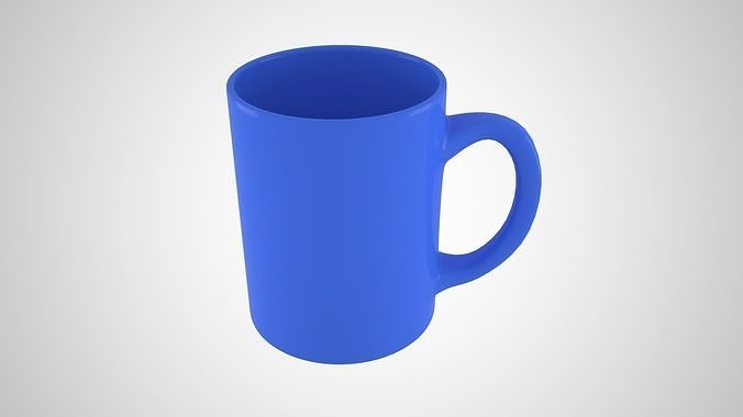 Coffee Mug Royal Blue Color 3D model