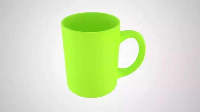 Coffee Mug Green Yellow Color