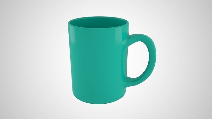 Coffee Mug  Persian Green Color 3D model