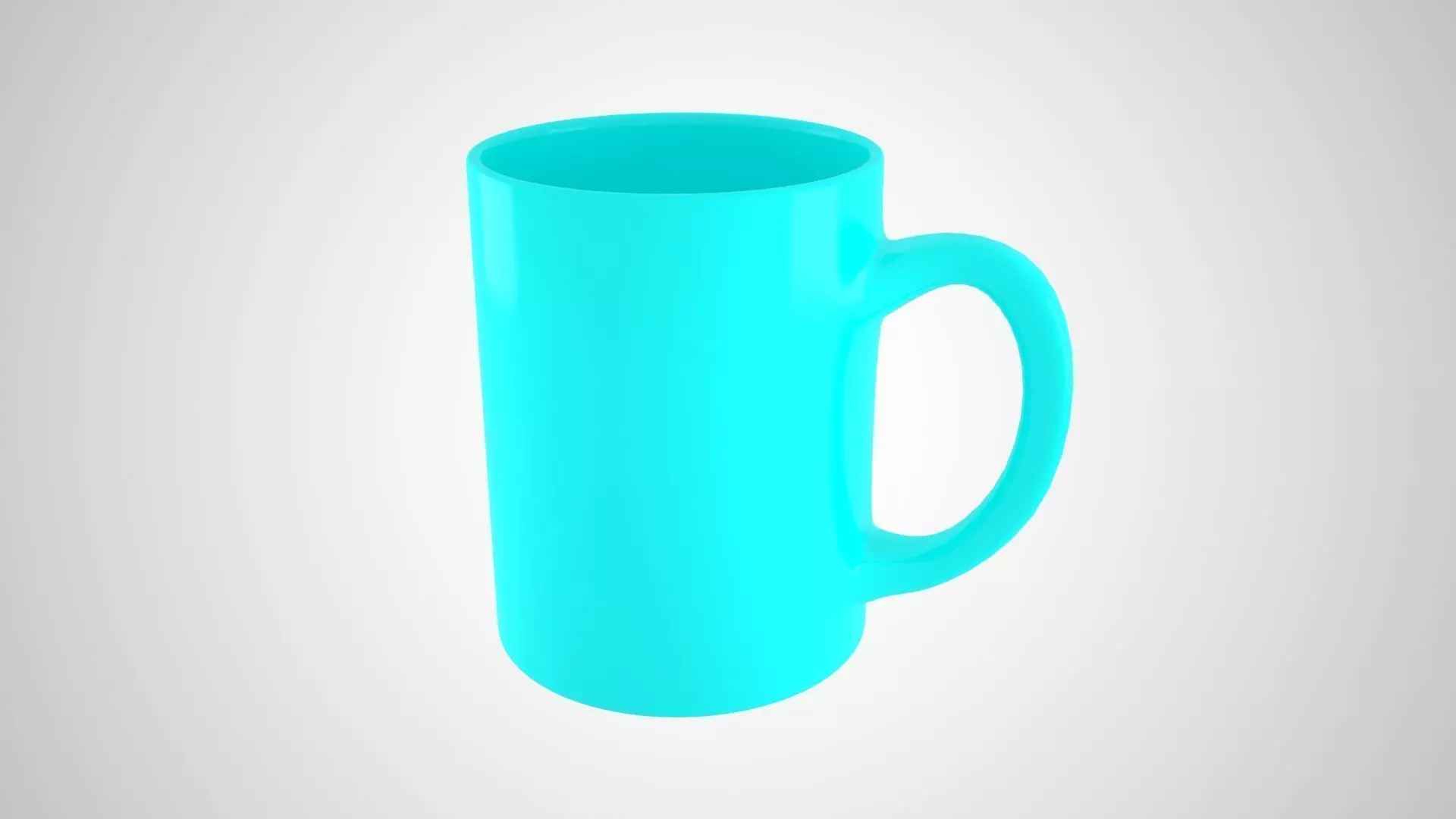 Coffe Tea Mug Cyan Color 3D model_0