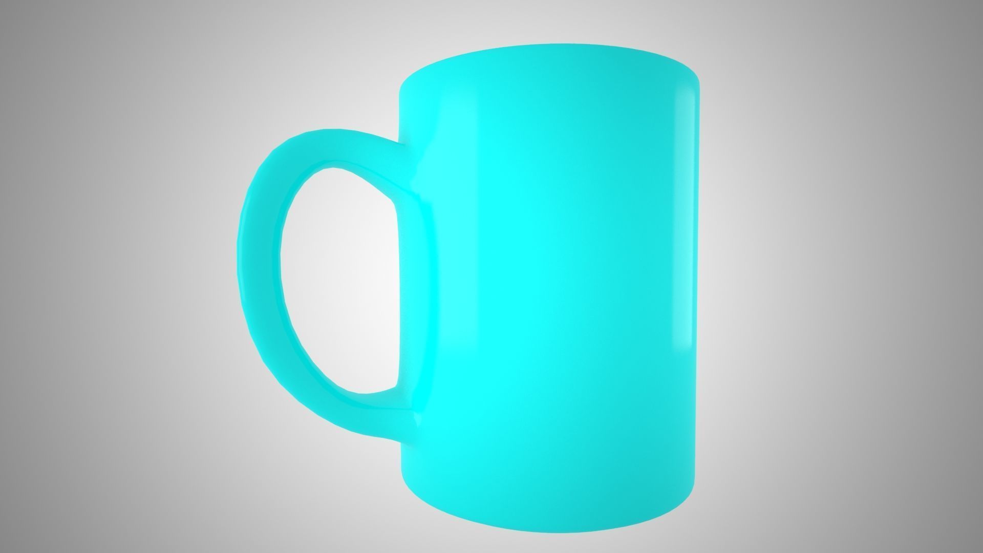 Coffe Tea Mug Cyan Color 3D model_1