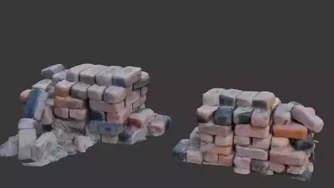  Stacked Brick and Stone Pile 