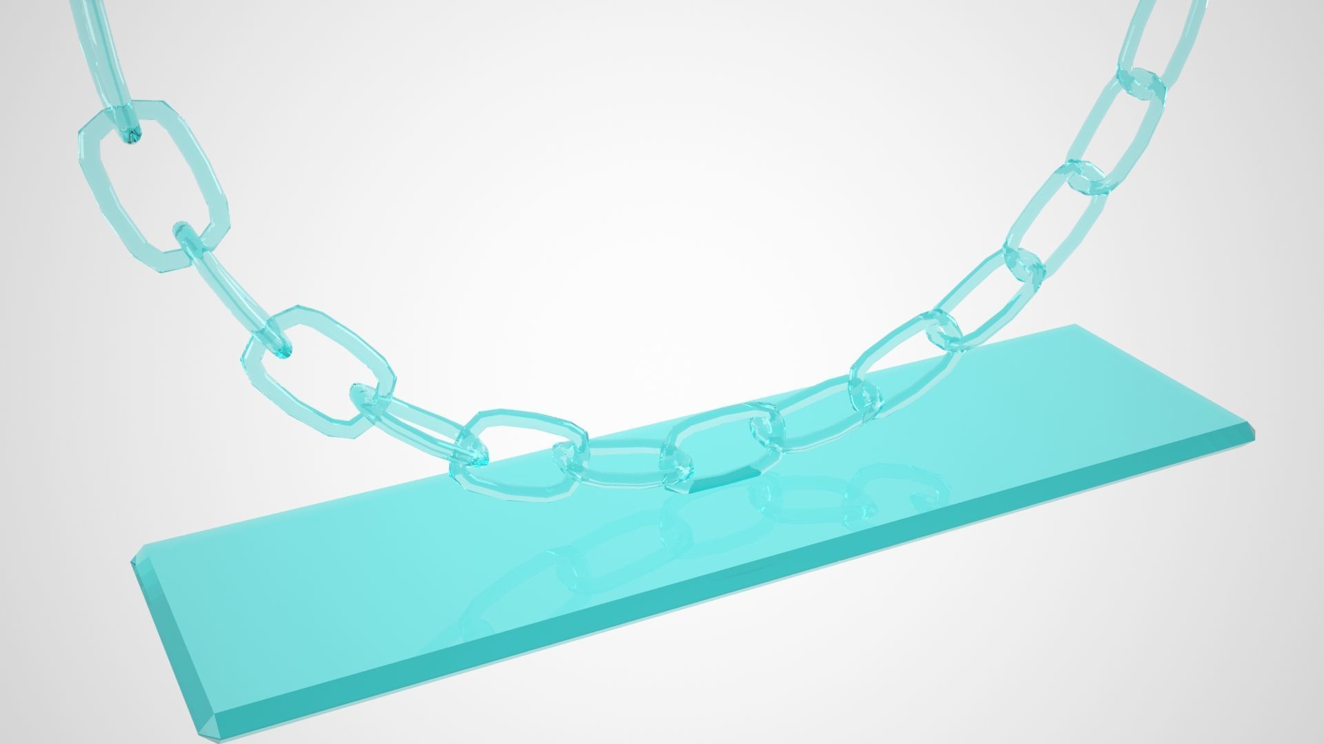 Chain U Candleholder Tinted Glass 3D model_2
