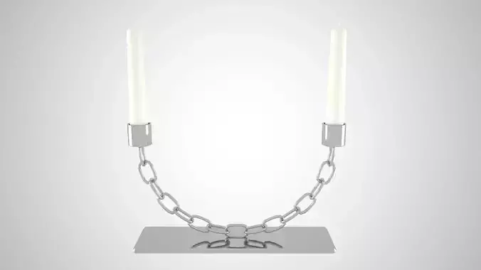 Chain U Candleholder Sliver Color