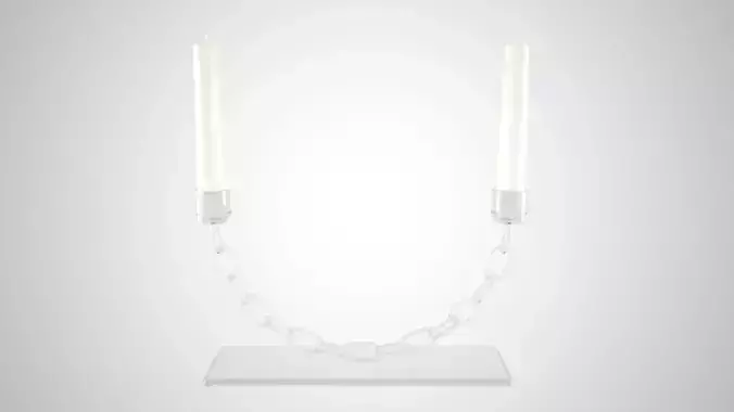 Chain U Candleholder Clear Glass