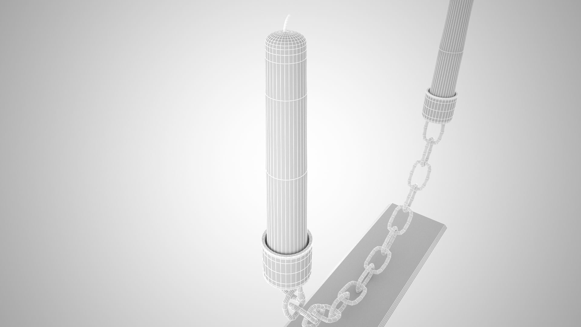 Chain U Candleholder Clear Glass 3D model_6