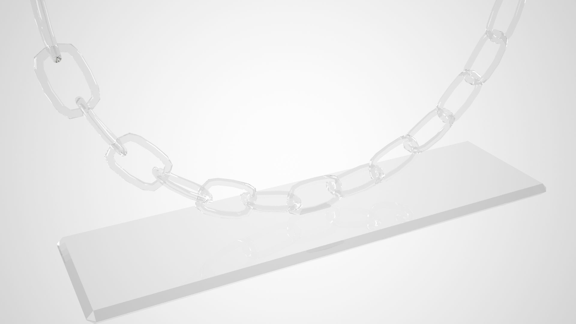 Chain U Candleholder Clear Glass 3D model_2