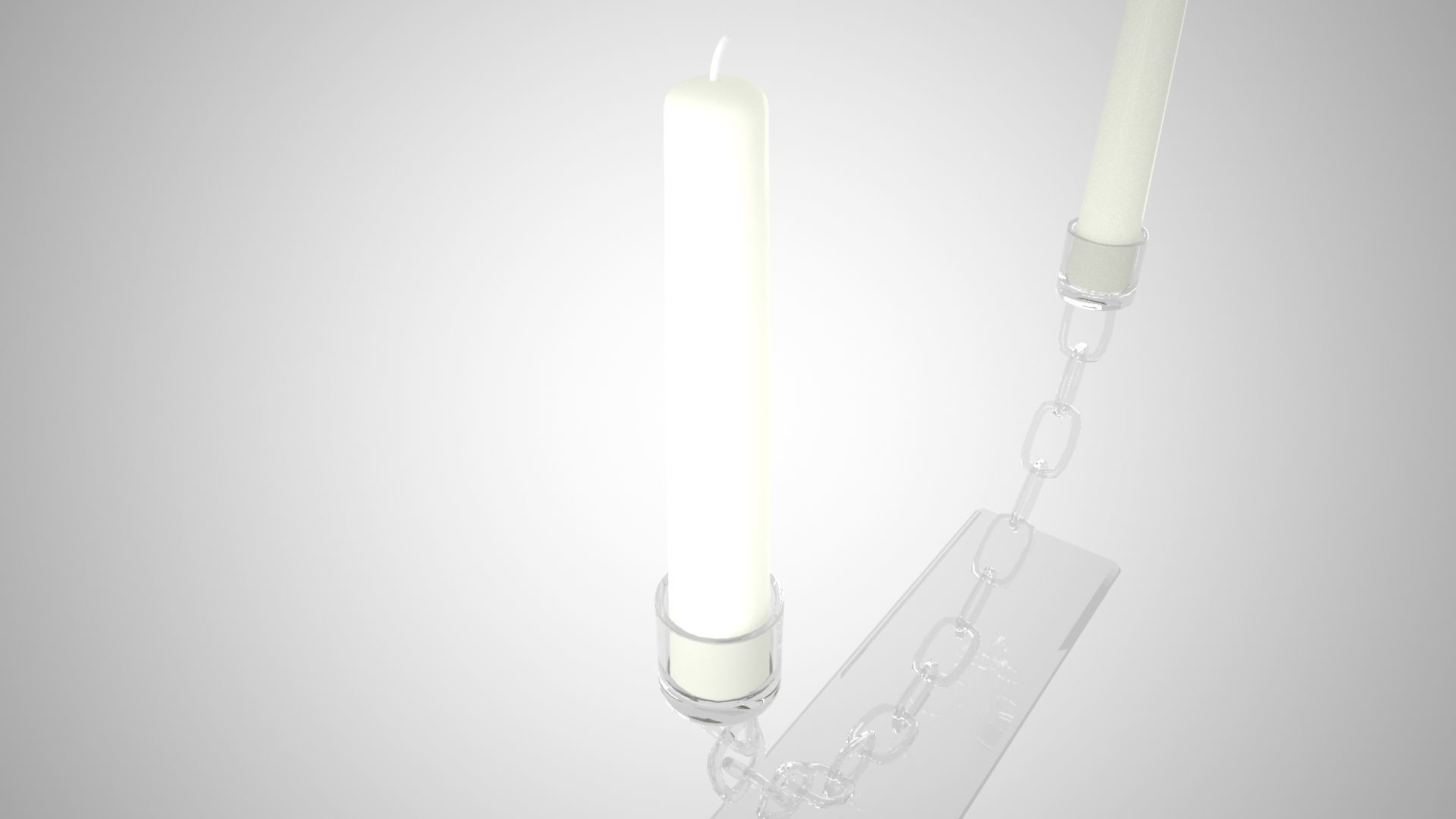Chain U Candleholder Clear Glass 3D model_3