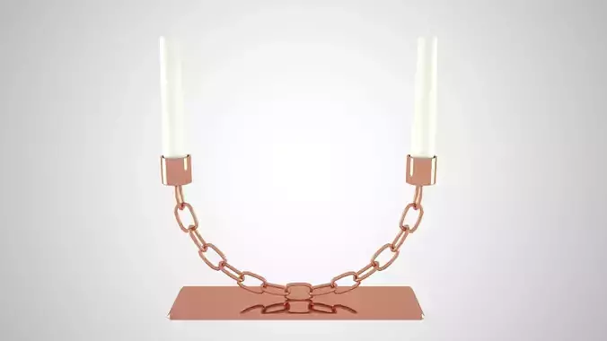 Chain U Candleholder Bronze Color
