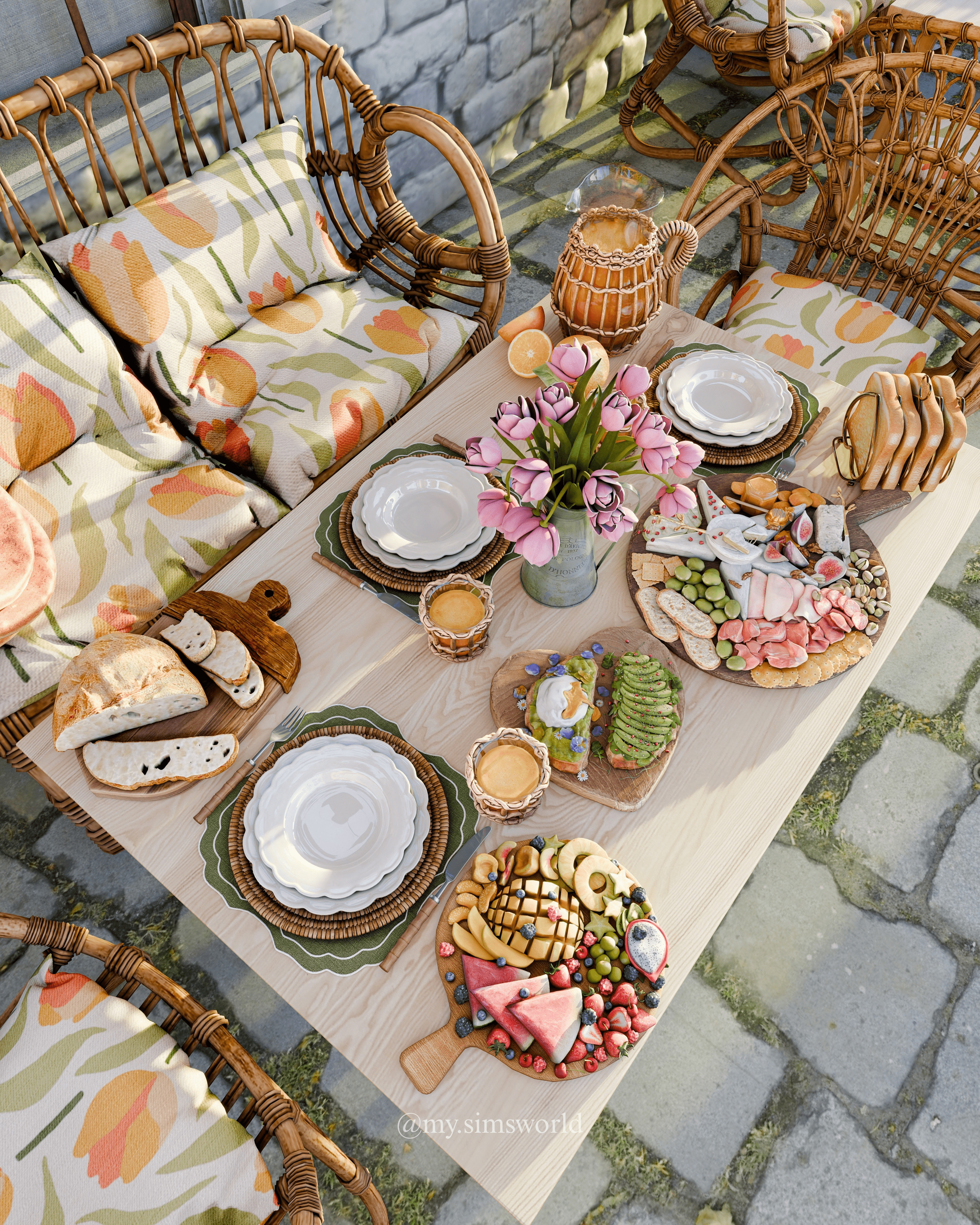 Breakfast Saloon Blender Scene 3D model_2