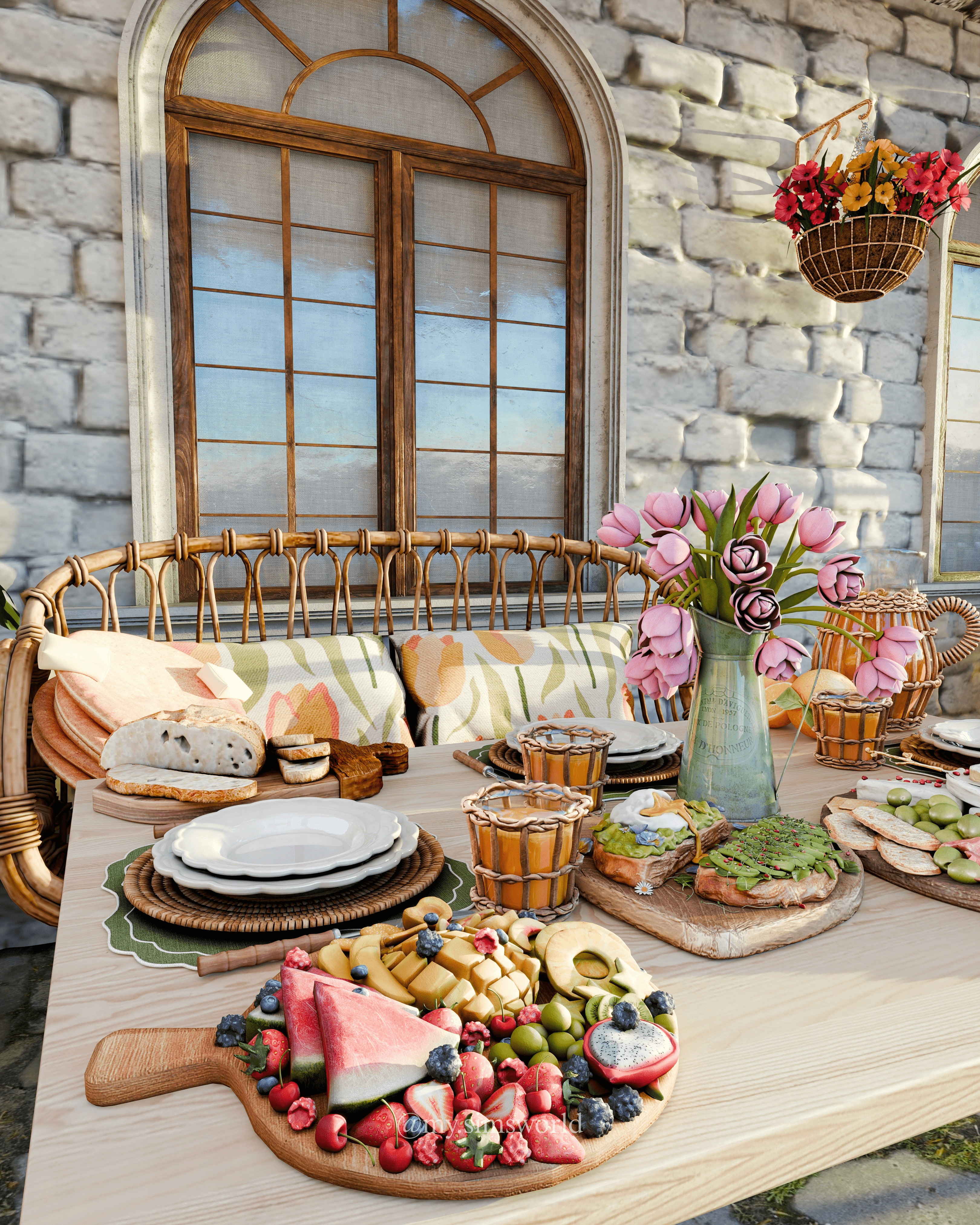 Breakfast Saloon Blender Scene 3D model_3