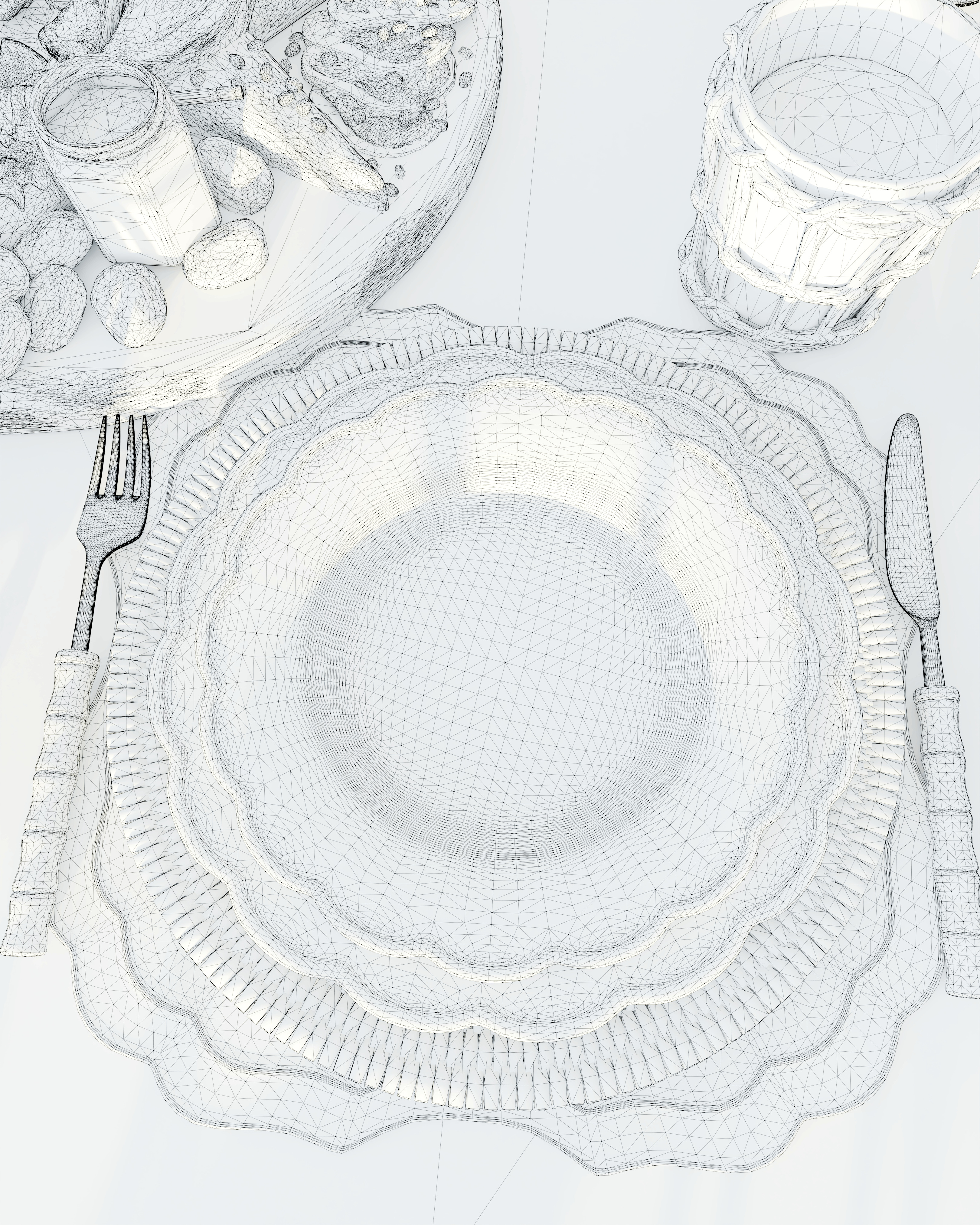 Breakfast Saloon Blender Scene 3D model_7