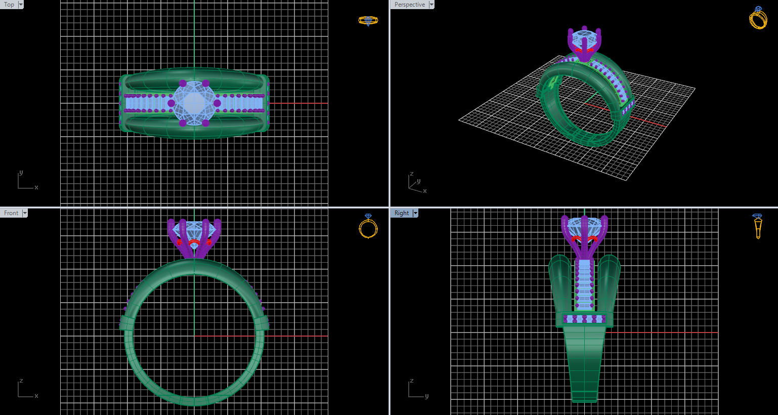 Solitaire Ring 35 3D print model_4