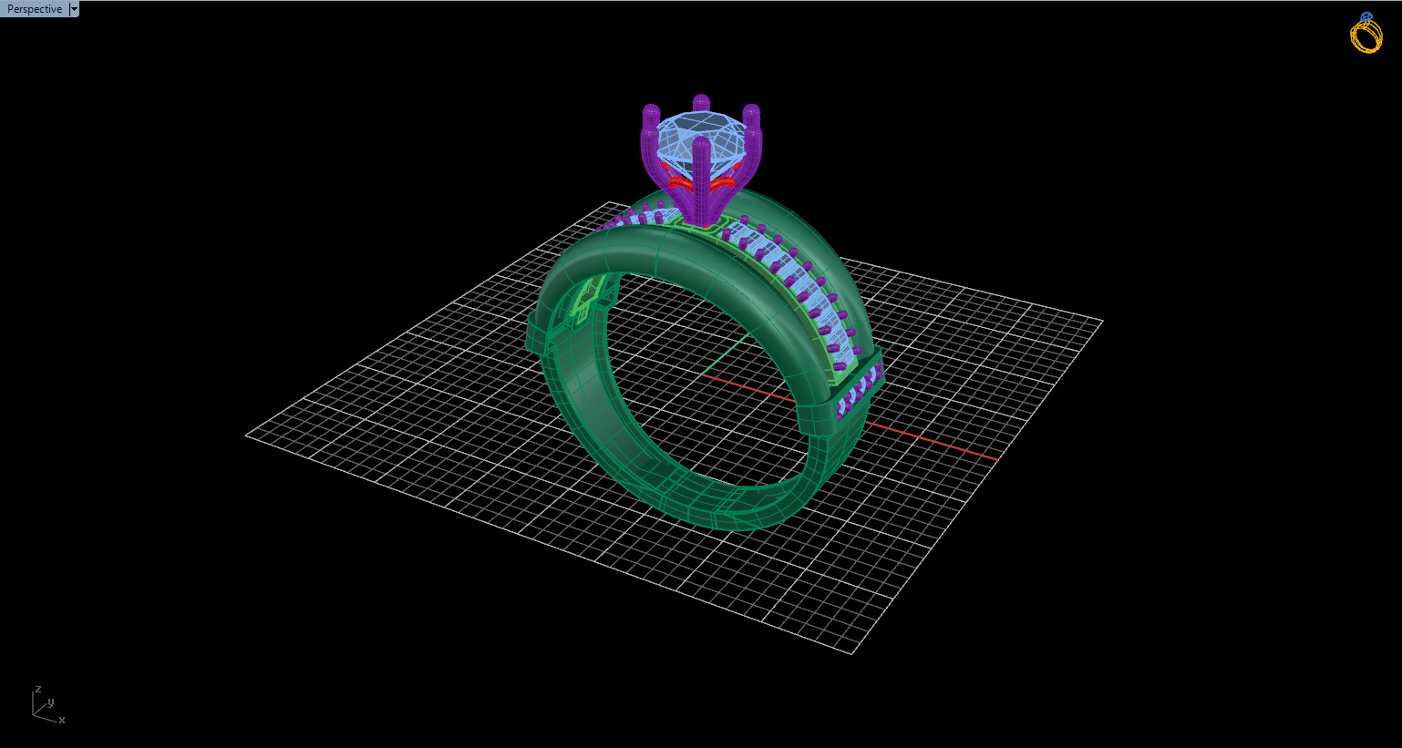 Solitaire Ring 35 3D print model_5