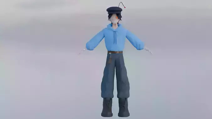 Robot Boy 3D Character Game Ready Rigged Low Poly PBR textured