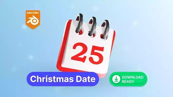 Christmas Date Calendar Low-poly 3D model