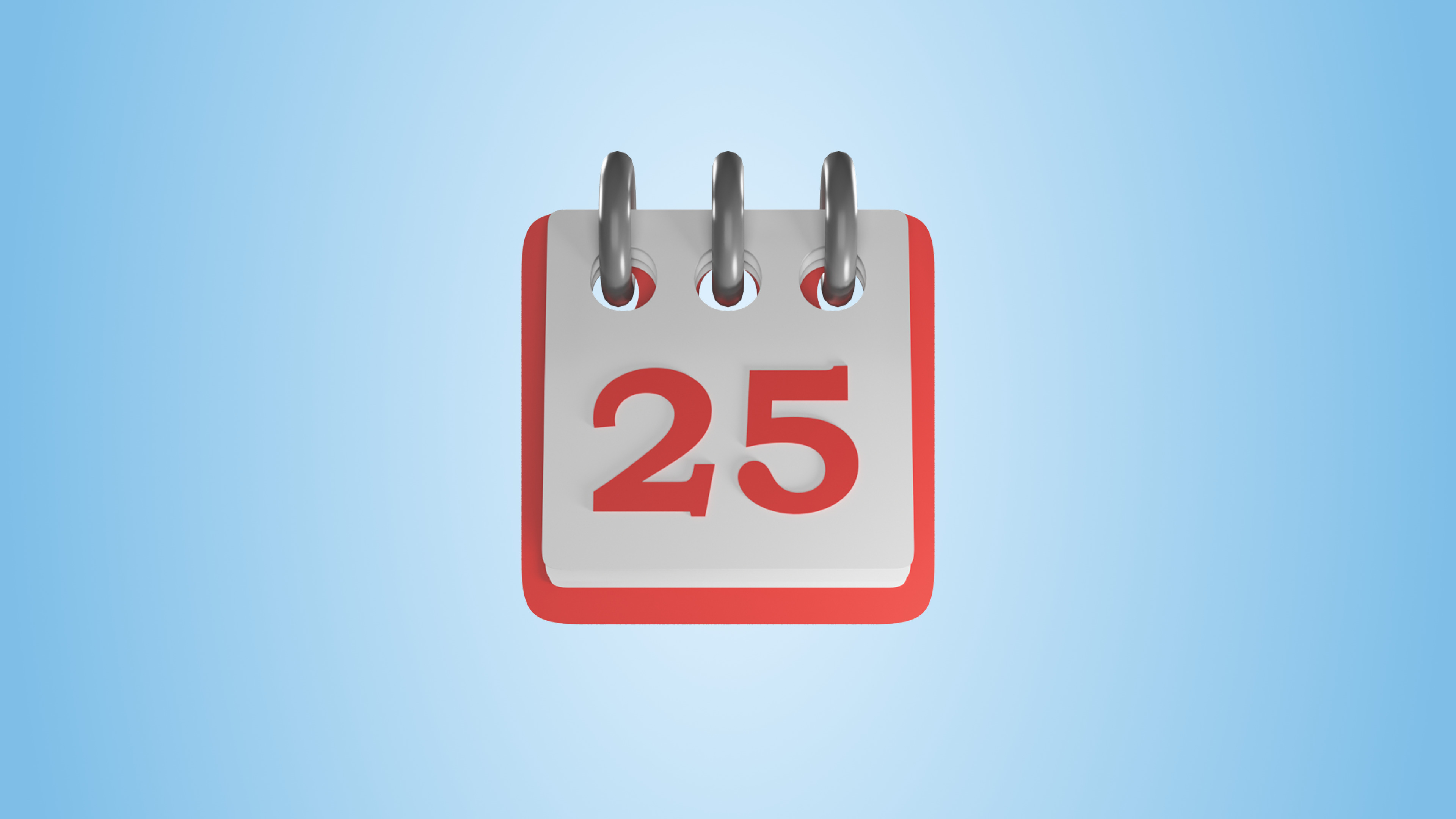 Christmas Date Calendar Low-poly 3D model_3