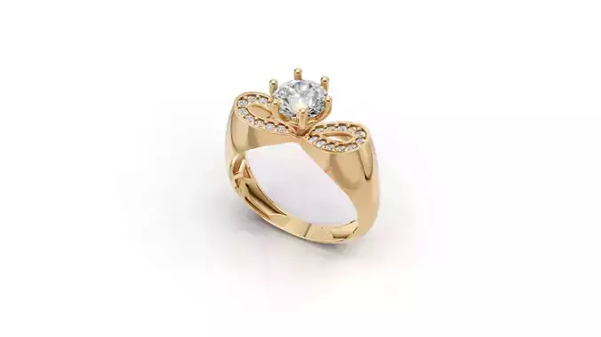 Solitaire Ring 36 3D print model
