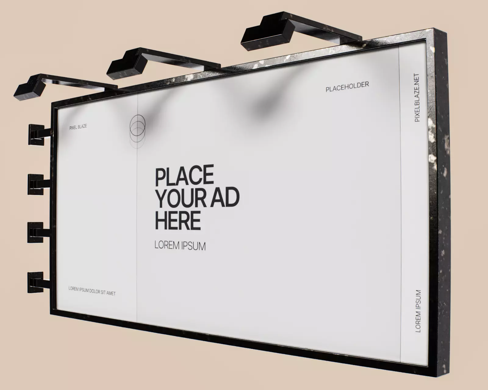 Advertising Billboard Panel Type A Low-poly 3D model_0