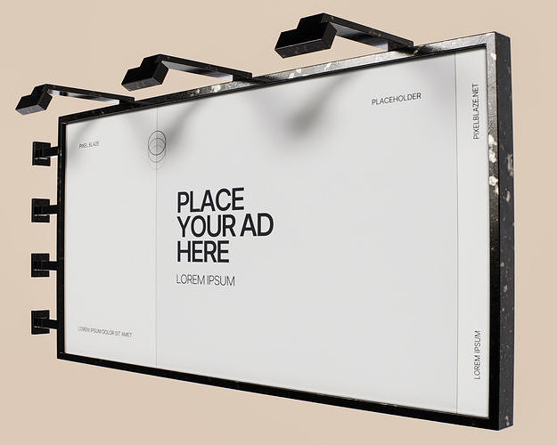 Advertising Billboard Panel Type A Low-poly 3D model