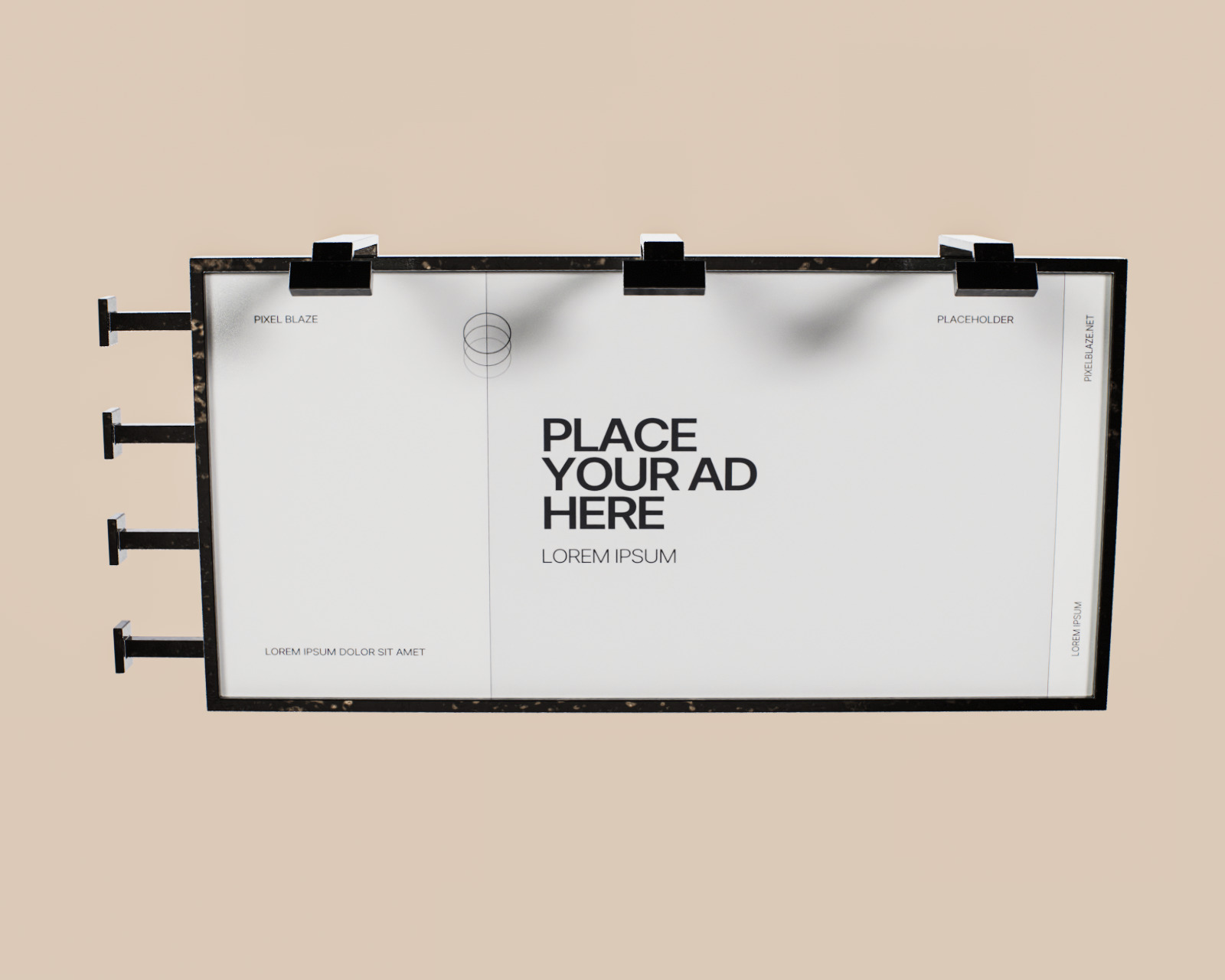 Advertising Billboard Panel Type A Low-poly 3D model_1