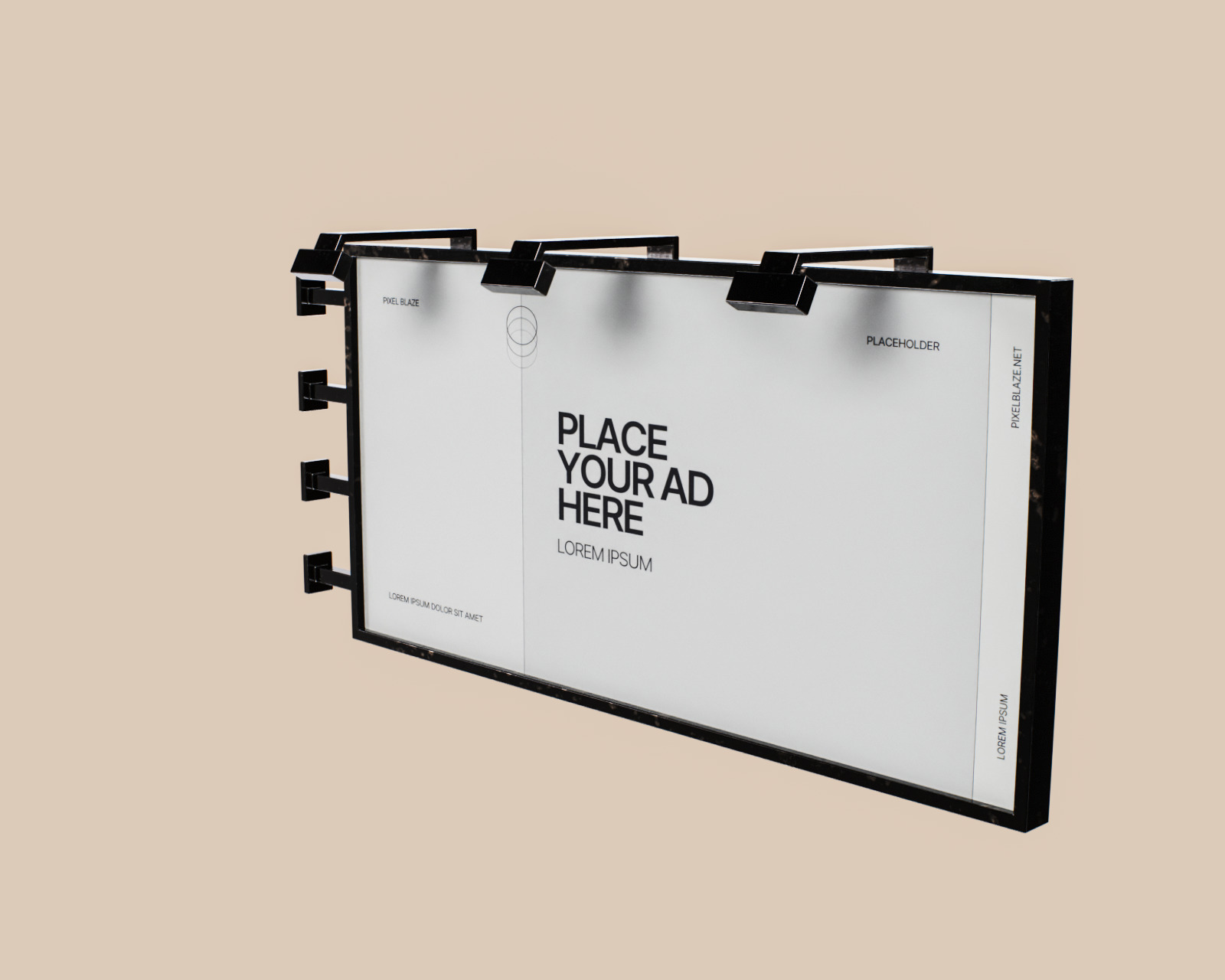 Advertising Billboard Panel Type A Low-poly 3D model_8