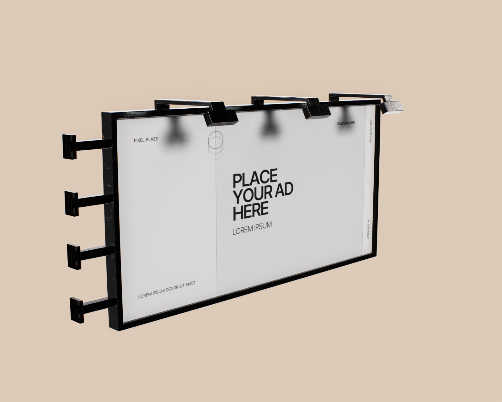 Advertising Billboard Panel Type A Low-poly 3D model_2