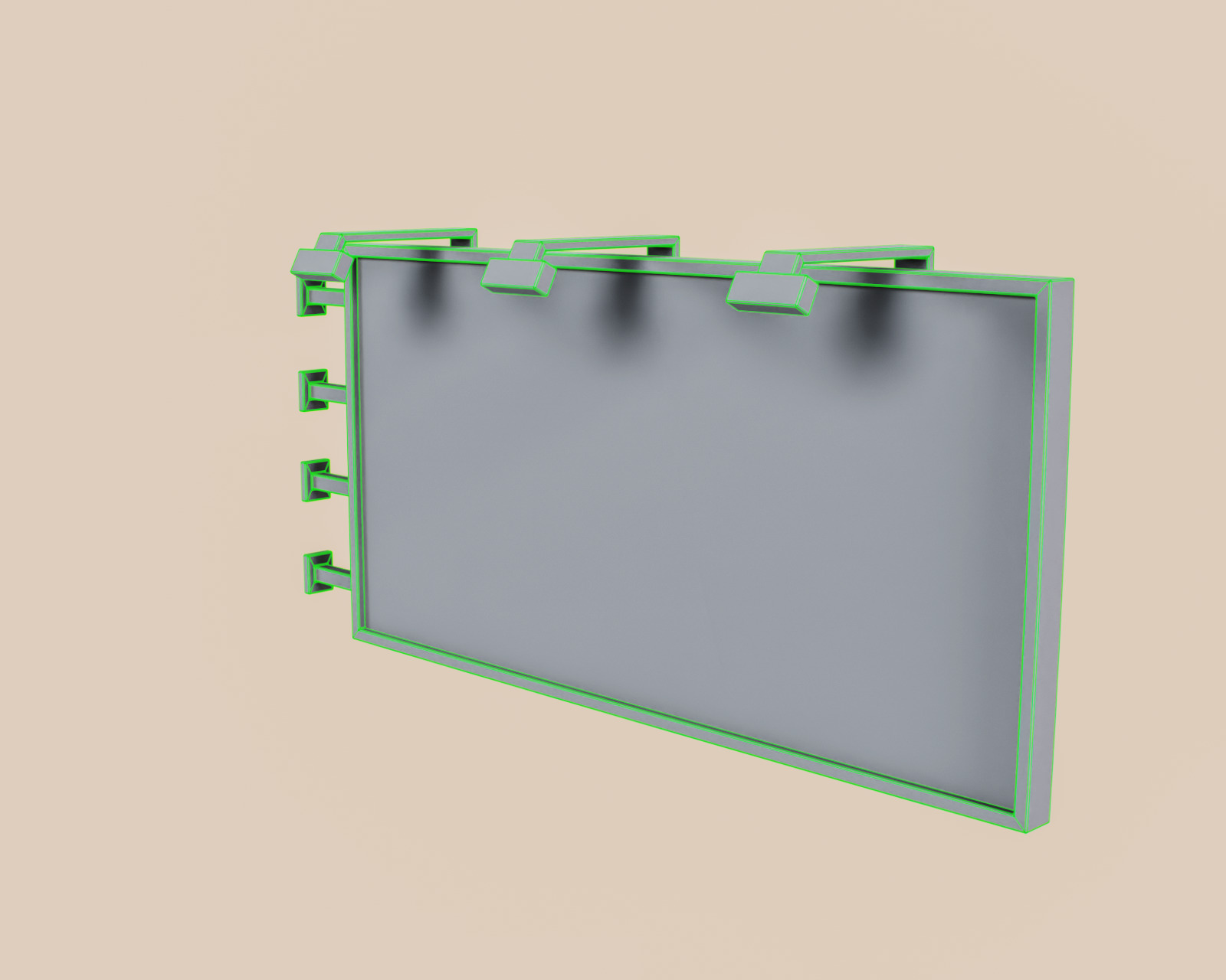 Advertising Billboard Panel Type A Low-poly 3D model_16