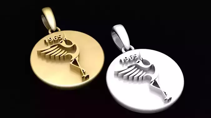 1965 GOLD ROUND PENDANT 