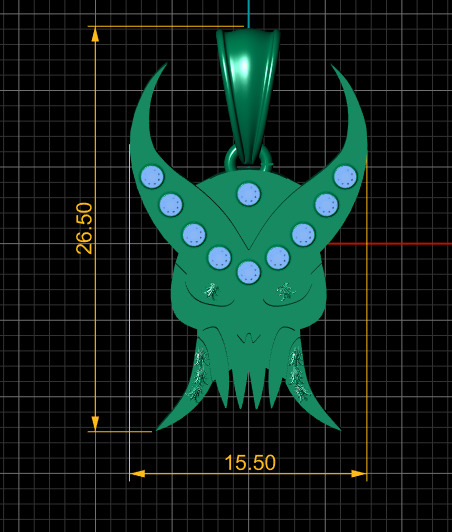 SKULL FACSE PENDANT  3D print model_3