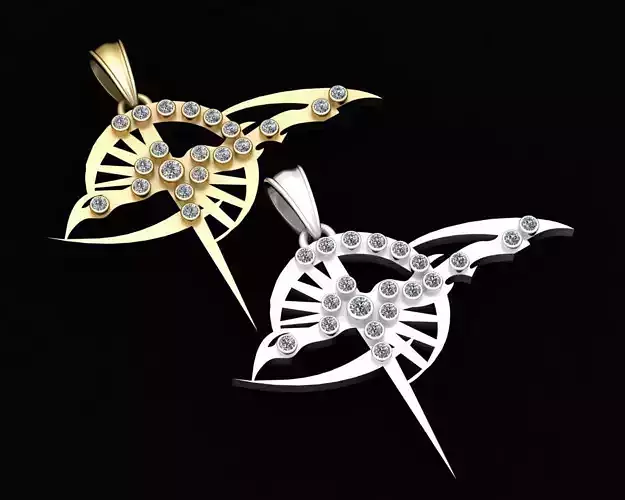 3D GOLD DIAMOUND PENDANT 