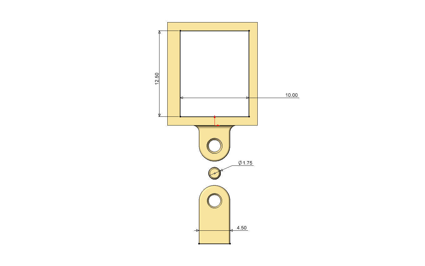 A letter varsity font 12x10x10mm enamel bail link 3D print model_7