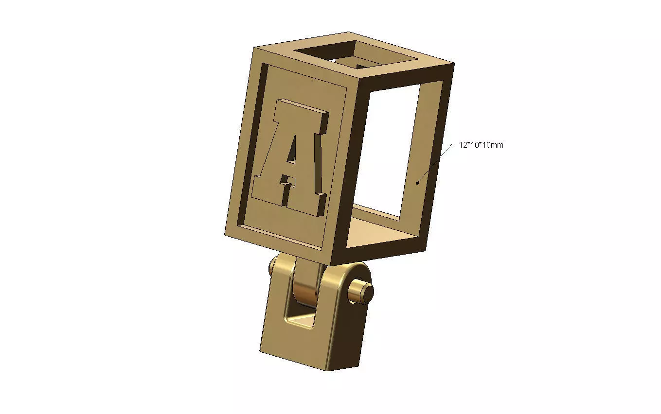 A letter varsity font 12x10x10mm enamel bail link 3D print model_0