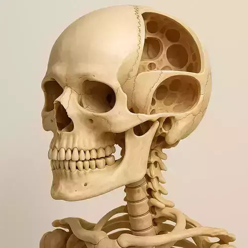 Human Skull Anatomy Model - Medical-Grade 3D Reference