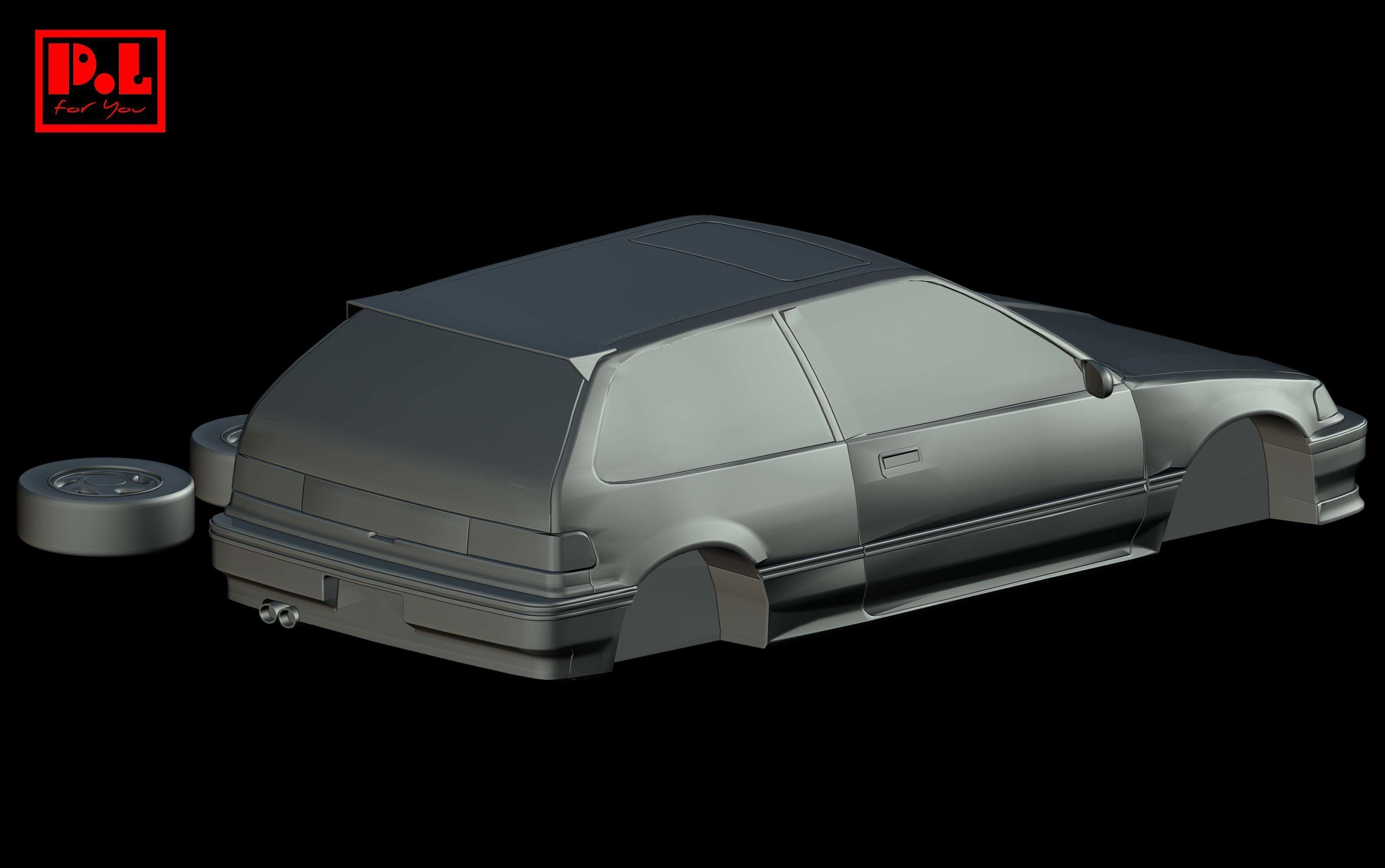 Honda Civic 4th Gen EF9 Hatchback 1988-1991 3D print model_4