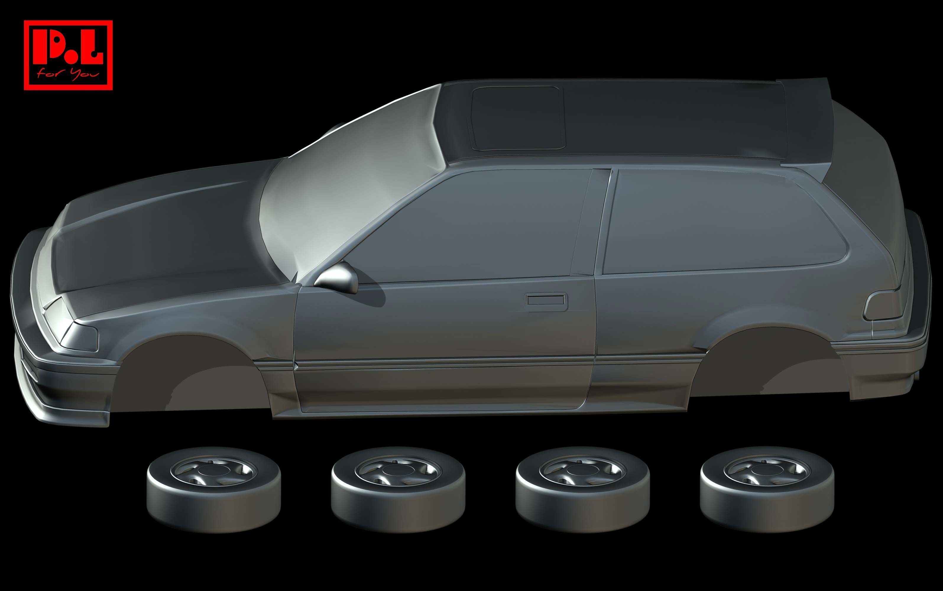 Honda Civic 4th Gen EF9 Hatchback 1988-1991 3D print model_1