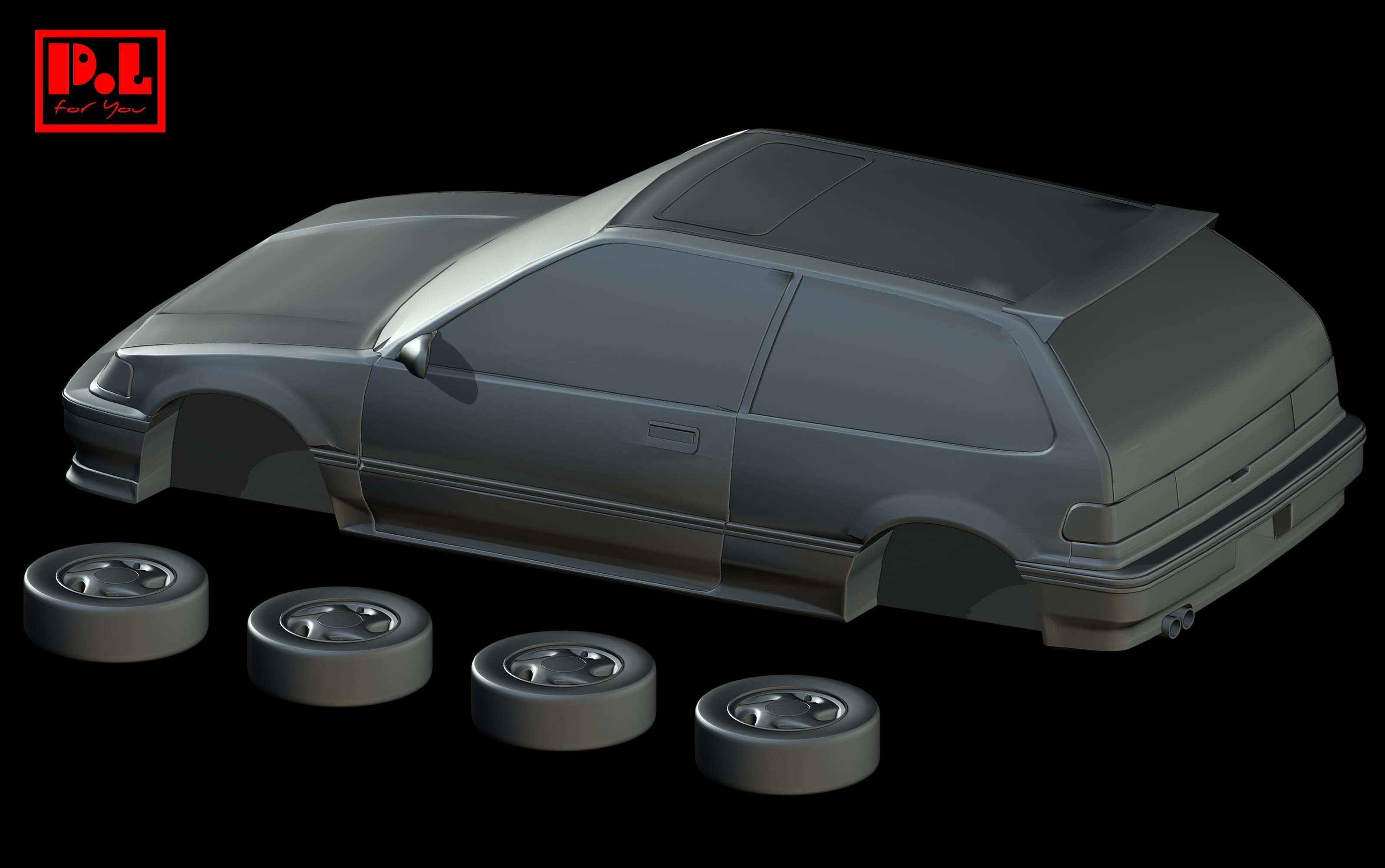 Honda Civic 4th Gen EF9 Hatchback 1988-1991 3D print model_2