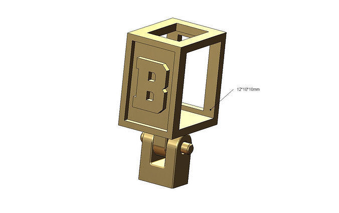 B letter varsity font 12x10x10mm enamel bail link 3D print model