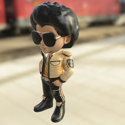 Cool Retro Rockstar  3D model