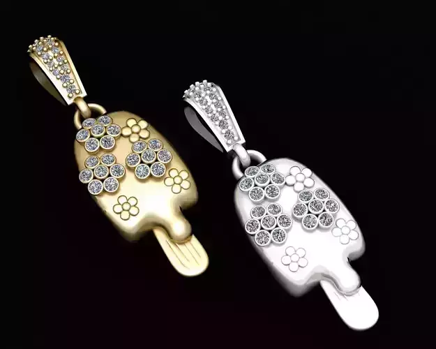 3D GOLD DIAMOUND PENDANT 